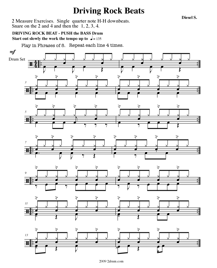 drum lesson rock back beats